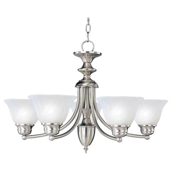 Maxim Malaga 5-Light 25" Wide Satin Nickel Chandelier 2699MRSN - main